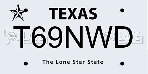 T69NWD Texas License Plate