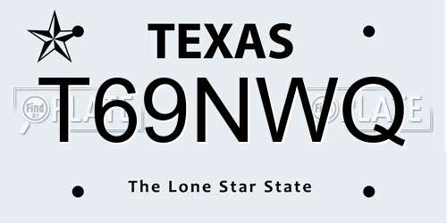T69NWQ Texas License Plate