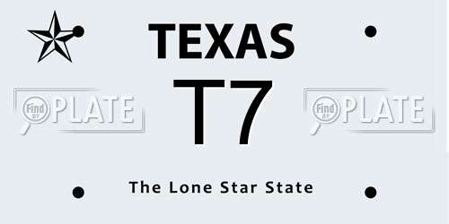 T7 Texas License Plate