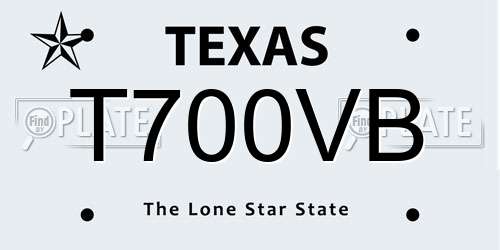 T700VB Texas License Plate