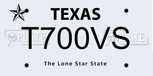 T700VS Texas License Plate