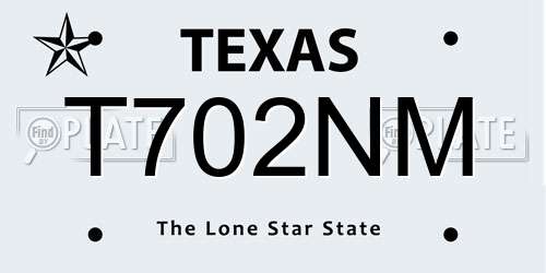 T702NM Texas License Plate
