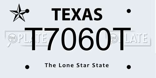 T7060T Texas License Plate