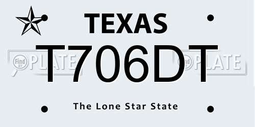 T706DT Texas License Plate