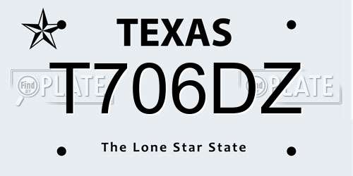 T706DZ Texas License Plate