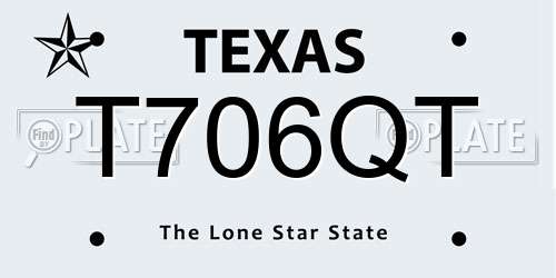 T706QT Texas License Plate