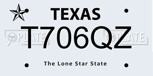 T706QZ Texas License Plate