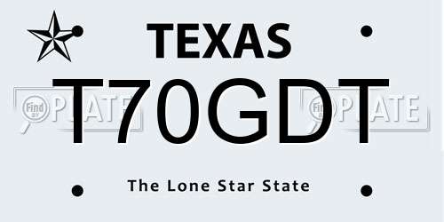 T70GDT Texas License Plate