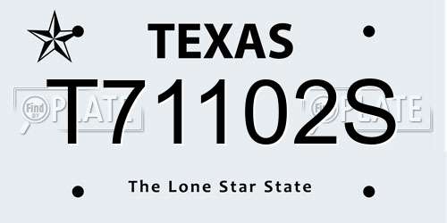 T71102S Texas License Plate