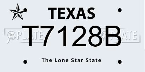 T7128B Texas License Plate