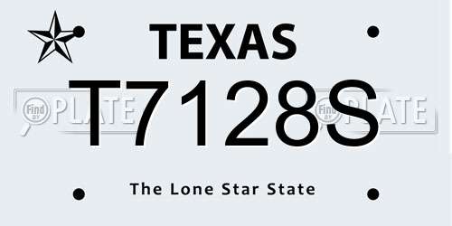 T7128S Texas License Plate