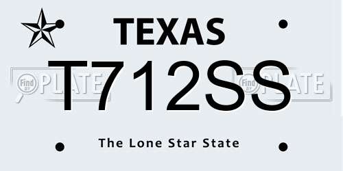 T712SS Texas License Plate