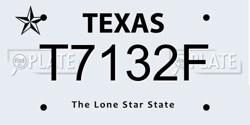 T7132F Texas License Plate