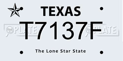T7137F Texas License Plate