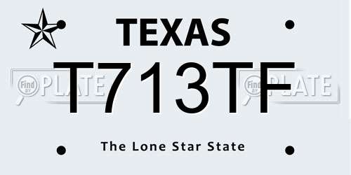 T713TF Texas License Plate