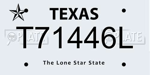 T71446L Texas License Plate