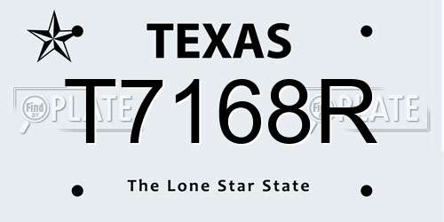 T7168R Texas License Plate