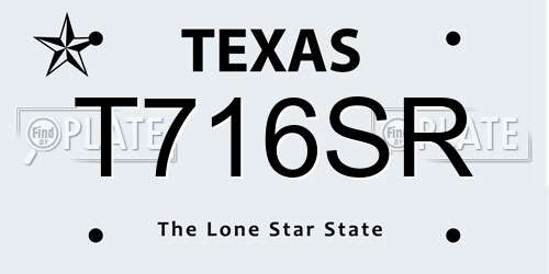 T716SR Texas License Plate