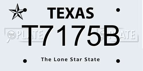 T7175B Texas License Plate