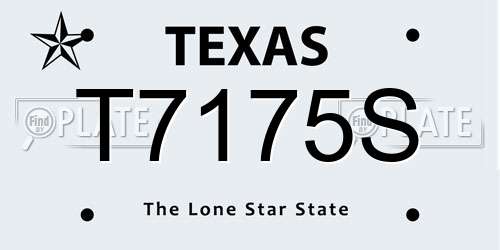 T7175S Texas License Plate