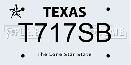 T717SB Texas License Plate