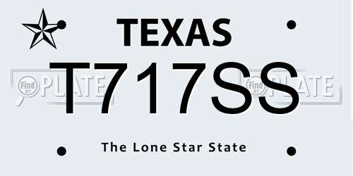 T717SS Texas License Plate