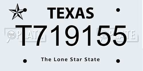 T719155 Texas License Plate
