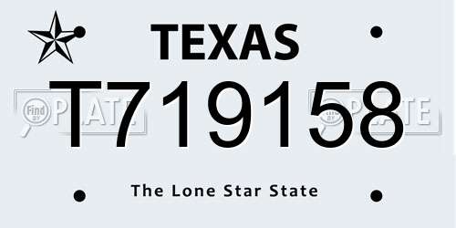 T719158 Texas License Plate