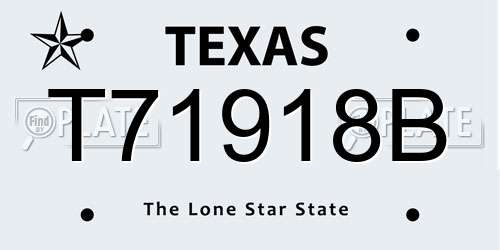 T71918B Texas License Plate