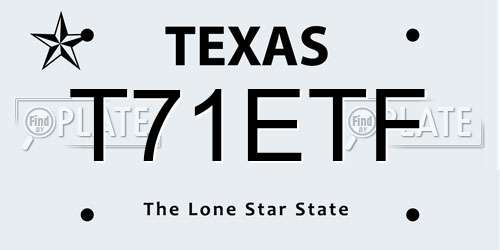 T71ETF Texas License Plate