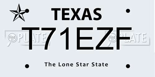 T71EZF Texas License Plate