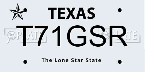 T71GSR Texas License Plate