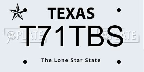 T71TBS Texas License Plate