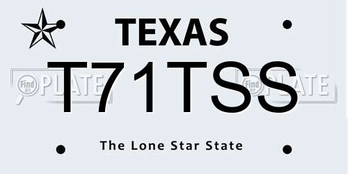 T71TSS Texas License Plate
