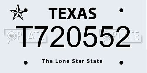 T720552 Texas License Plate