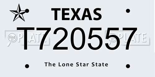 T720557 Texas License Plate