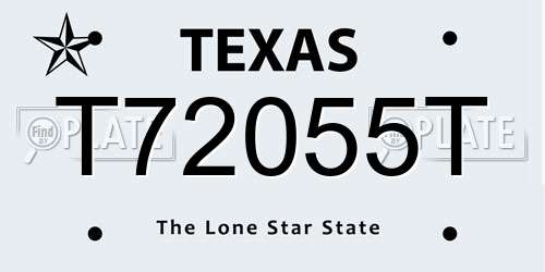 T72055T Texas License Plate