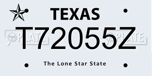 T72055Z Texas License Plate
