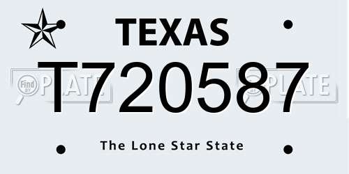 T720587 Texas License Plate