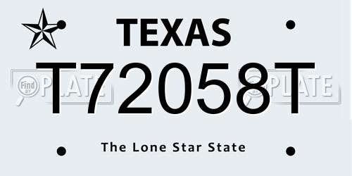 T72058T Texas License Plate