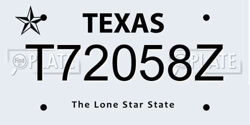 T72058Z Texas License Plate