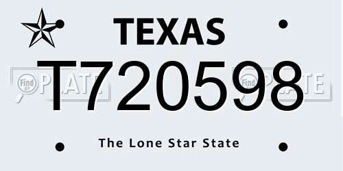T720598 Texas License Plate