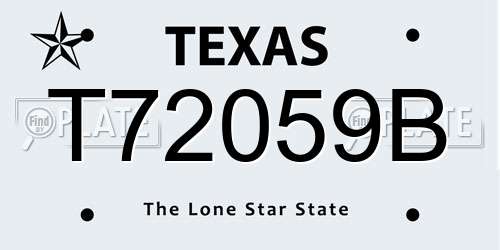 T72059B Texas License Plate