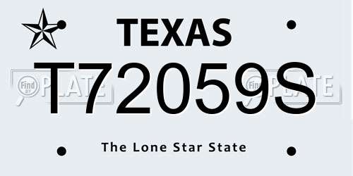 T72059S Texas License Plate