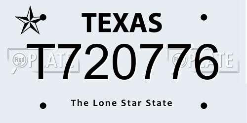 T720776 Texas License Plate