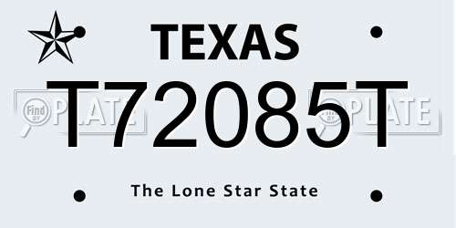 T72085T Texas License Plate