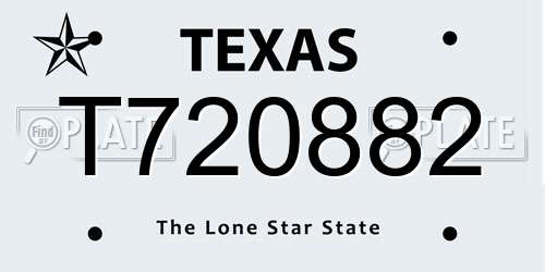 T720882 Texas License Plate
