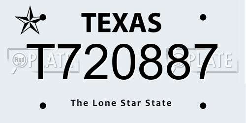 T720887 Texas License Plate