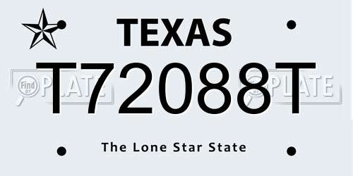 T72088T Texas License Plate
