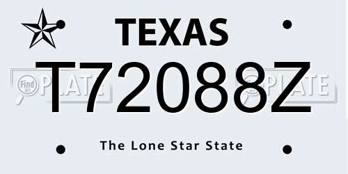 T72088Z Texas License Plate